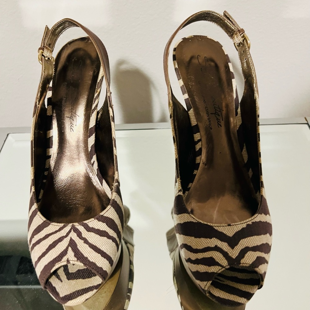 Animal print platform stilettos